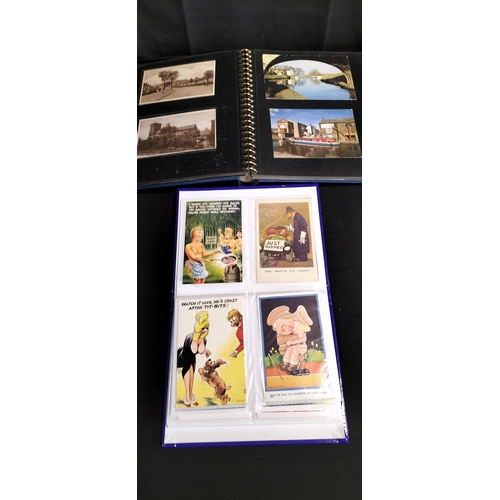 293 - Two photograph albums containing vintage postcards from various places and eras