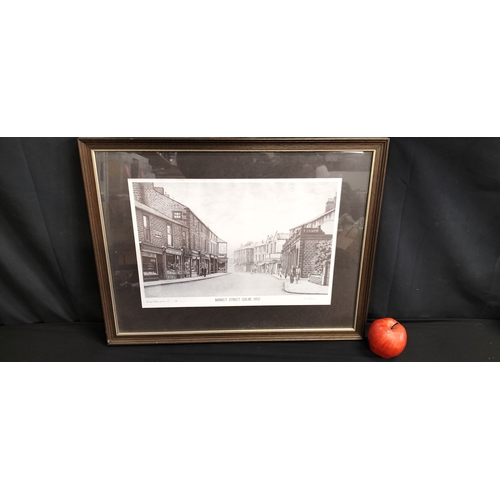 296 - Limited edition No 54 of 500 Framed Black and white print of Market Street Colne 1952. Signed by D.J... 