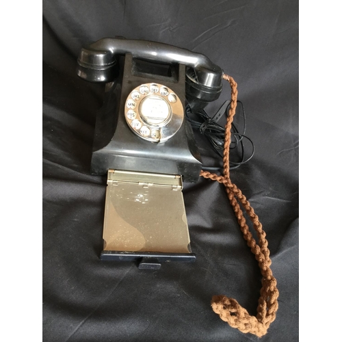 110 - ORIGINAL RAF BLACK WAR TELEPHONE FROM RAF DEBDEN 1940 WITH ORIGINAL MARKINGS