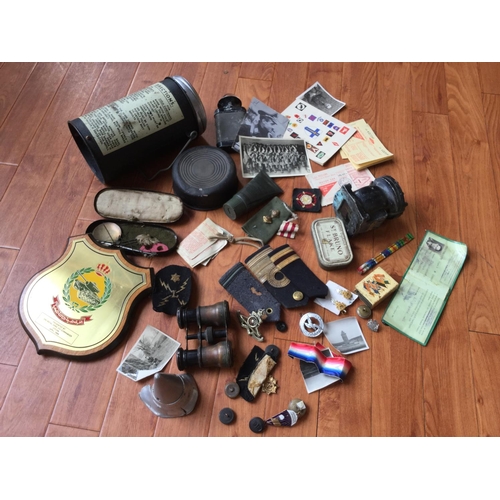 115 - COLLECTION OF VARIOUS WW1 WW2 AND POST WAR MILITARY PIECES