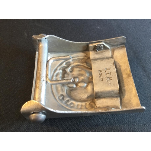 126 - WW2 GERMAN  SS PANZER UNIT BELT BUCKLE WITH MARKERS MARK ON REVERSE SIDE RZM M34/2