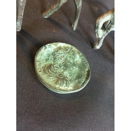 143 - COLLECTION OF THOUGHT TO BE ROMAN DUG METAL DETECTOR FIND SAID BY VENDOR FOUND IN SUFFOLK. 
CONSISTS... 