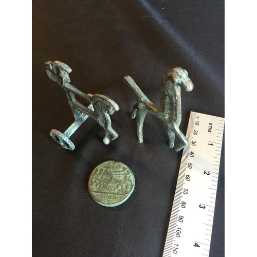 143 - COLLECTION OF THOUGHT TO BE ROMAN DUG METAL DETECTOR FIND SAID BY VENDOR FOUND IN SUFFOLK. 
CONSISTS... 