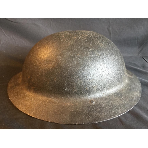153 - ORIGINAL SOMME FIND SOLID WW1 TOMMY HELMET RUSTED RELIC