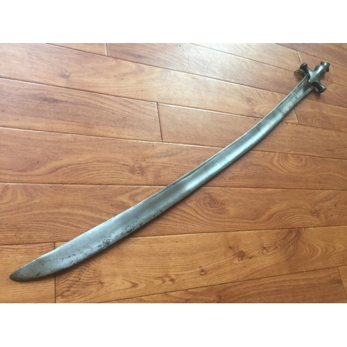 167 - 35INCH LONG ORIGINAL 20TH CENTURY CAVALRY SWORD WITH MARKINGS ON BLADE