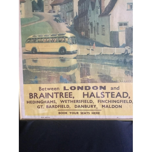 168 - POSTER EASTERN NATIONAL REGULAR COACH SERVICES BETWEEN LONDON & BRAINTREE, HALSTEAD, HEDINGHAMS, WET... 