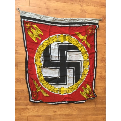 18 - BEAUTIFUL DOUBLE LOOP WW2 GERMAN PATTERN HITLER 1943 STANDARD BANNER FLAG. FUHRER STANDARD