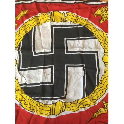 18 - BEAUTIFUL DOUBLE LOOP WW2 GERMAN PATTERN HITLER 1943 STANDARD BANNER FLAG. FUHRER STANDARD