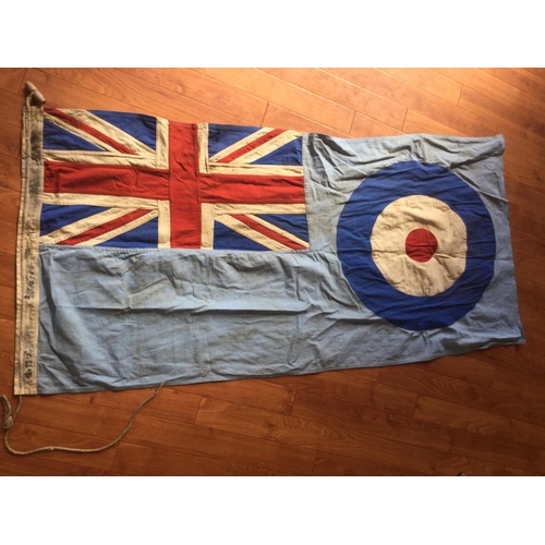 2 - RARE WW2  RAF SINGLE PANEL STITCHED AIR MINISTRY RAF 1943 AIRFIELD FLAG. 58