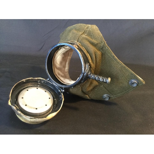 28 - RARE RAF PILOT OFFICERS D-TYPE OXYGEN MASK WITH VARIOUS STAMPS. WW2