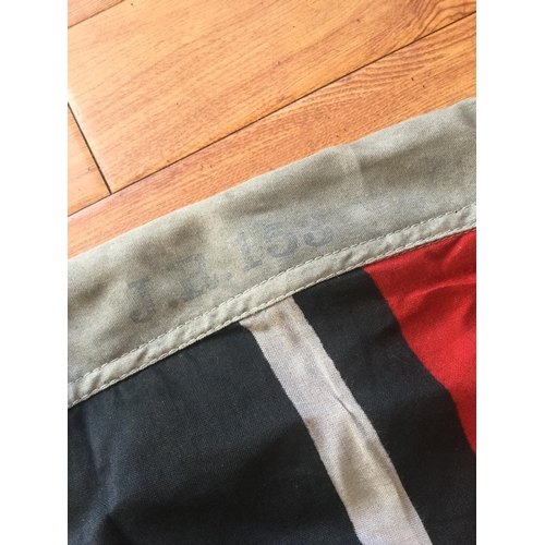 30 - WW1 LARGE IMPERIAL GERMAN KAISER LINEN TRENCH FLAG 1917 DATED ON LEADING EDGE