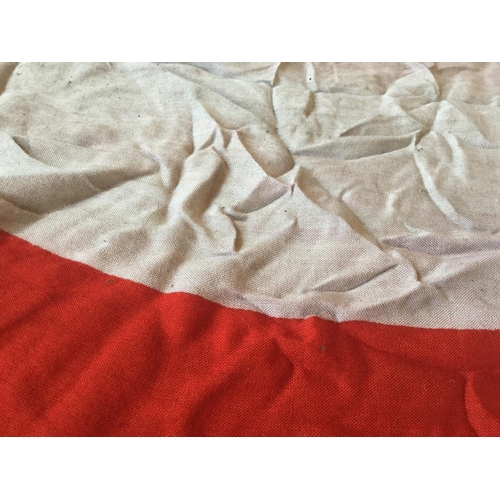 4 - RARE WW2  HITLER YOUTH GERMAN 1939 LARGE LINEN FLAG WITH FAINT STAMPS IN LEADING EDGE. 56