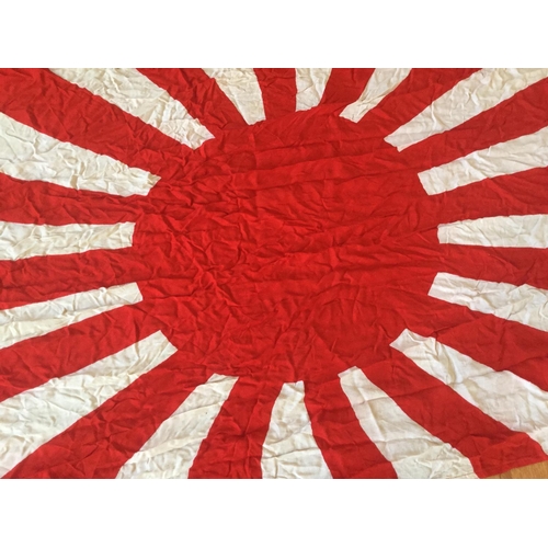 42 - CHINDITS CAPTURED LARGE LINEN WW2 JAPANESE RISING SUN BATTLE FLAG