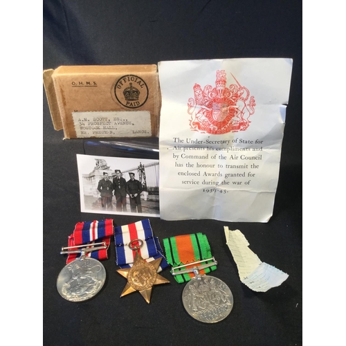 62 - RARE WW2 RAF MEDALS KIA SQUADRON LEADER ALAN MILNE SCOTT KILLED 1940 IN WHITLEY VP 5064 
PART OF COA... 