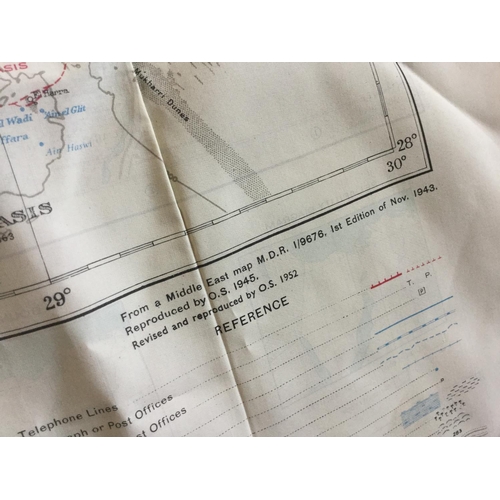 70 - WW2 PATTERN REVISED 1944 NORTH AFRICAN DESERT SILK RAF SAS LRDG 1952 ESCAPE MAP