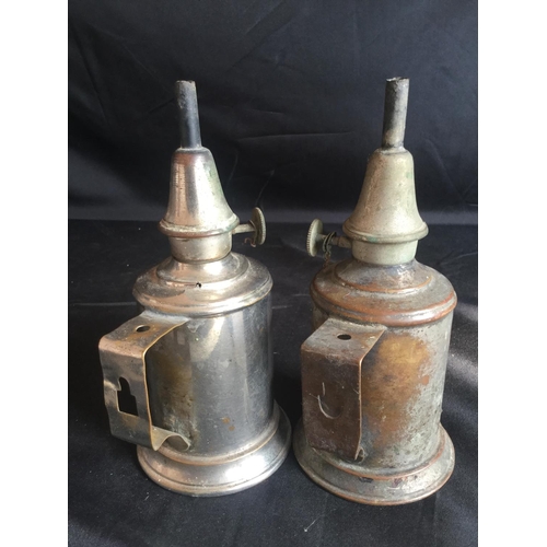 84 - RARE PAIR OF ORIGINAL FRENCH WW1 TRENCH TUNNELLLER LANTERN LAMPS