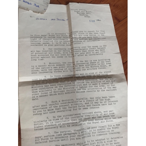87 - RAF WW2 POLISH SPITFIRE 303 SQUADRON LETTER AND OTHERS INTERESTING LOT