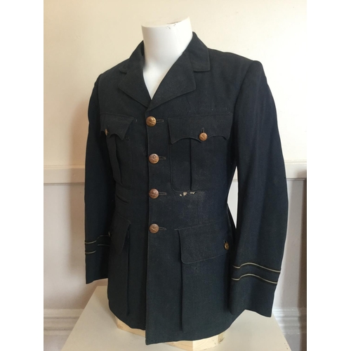 89 - RARE ORIGINAL WW2 FLYING OFFICERS JACKET FROM RAF DUXFORD 19 SQUADRON