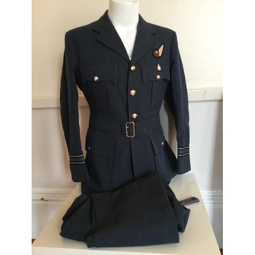 90 - RAF POST WW2 SQUADRON LEADER UNIFORM JACKET AND TROUSERS IN BEAUTIFUL 
CONDITION PROPERTY OF FALKLAN... 