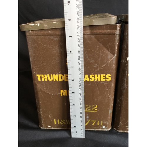 95 - 2 VINTAGE BRITISH ARMY WW2 ERA THUNDER FLASH TINS