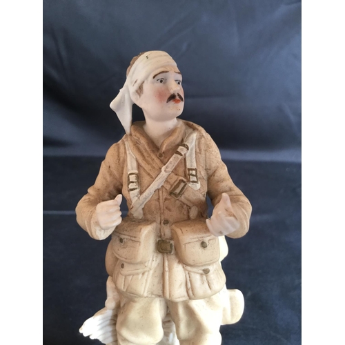 97 - RARE ORIGINAL BOER WAR CERAMICS GENTLEMAN IN KHAKI FIGURINE C1890