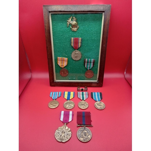 115 - 9 x American Medals 3 framed