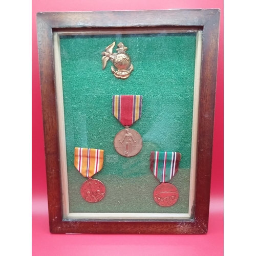 115 - 9 x American Medals 3 framed