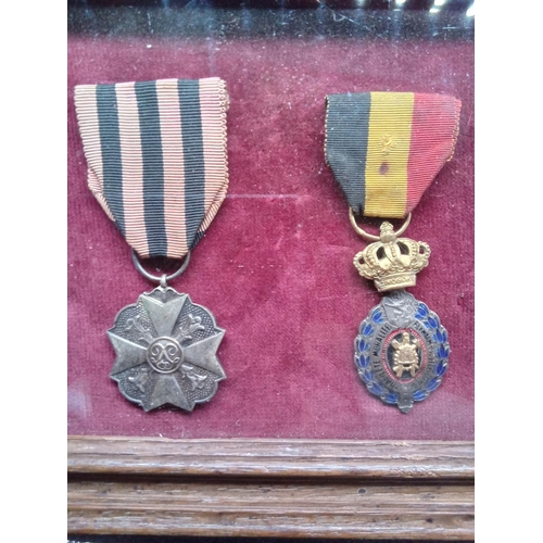 116 - 2 x WW2 Belgian medals framed