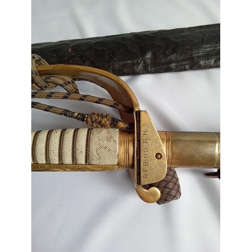 120 - Royal Navy Military sword to R.F.Bird by Gieves