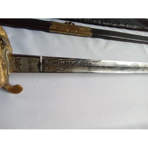 120 - Royal Navy Military sword to R.F.Bird by Gieves