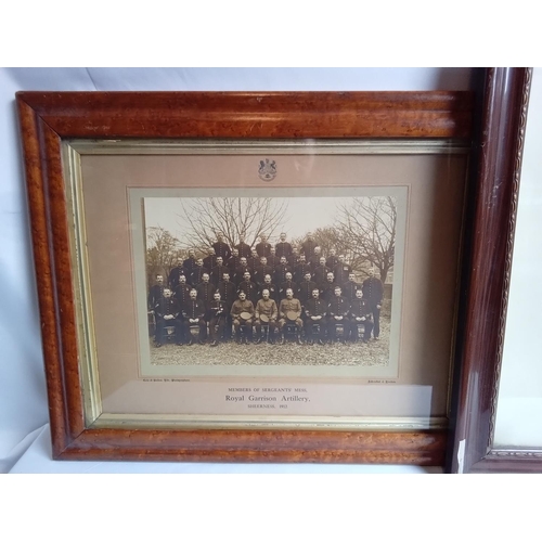 135 - 2 x Military photograph. Members of sergeants mess Royal Garrison Artillery Sheerness 1912 and other