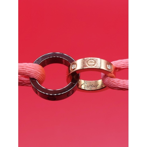 146 - Cartier Baby Love String Rose Gold with pink band