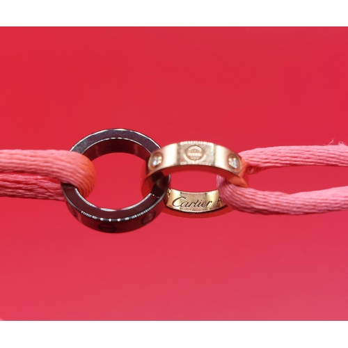 146 - Cartier Baby Love String Rose Gold with pink band