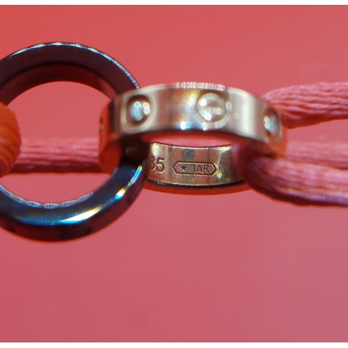 146 - Cartier Baby Love String Rose Gold with pink band