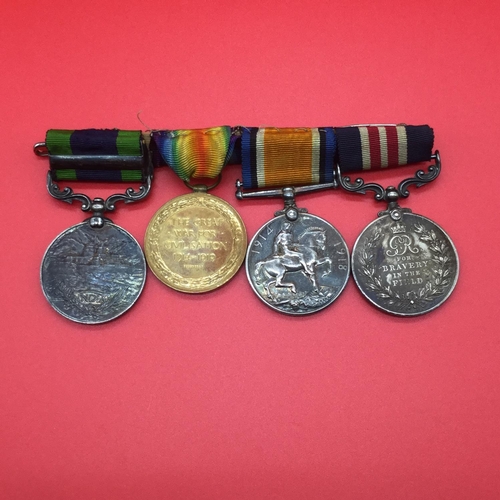 53 - WW1 Military medal group of 4 C.E Nunn. Cornwall Light infantry