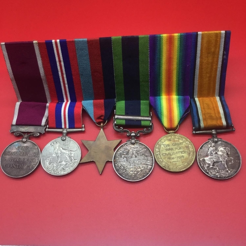 58 - WW1 / WW2 medals to Cpl Ennis Kent Regiment. Inc India 1921 - 1924 & Long Service medal