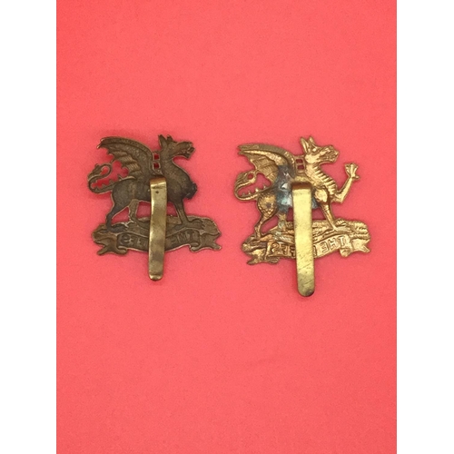 6 - 2 x WW1 Royal East Kent (The Buffs) Regiment military badges