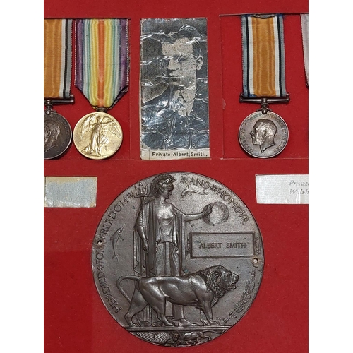 62 - WW1 family group 1914 Trio Pte Albert Smith 1700 Royal Lancaster Regiment with Death Penny. WW1 Duo ... 