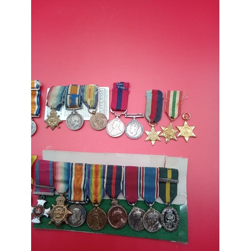 89 - Collection of WW1/WW2 miniature military medals