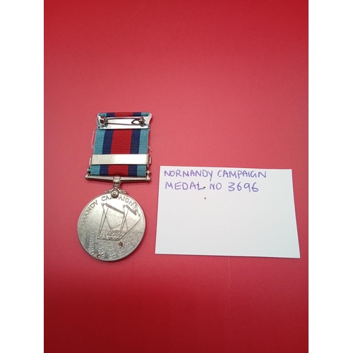 94 - WW2 Normandy Campaign Medal. Numbered 3696