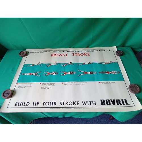 128 - 10 x original Bovril swimming pool advertising posters. Full set