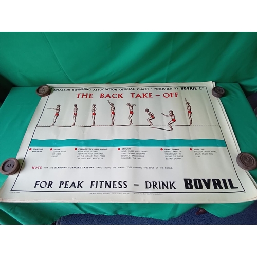 128 - 10 x original Bovril swimming pool advertising posters. Full set