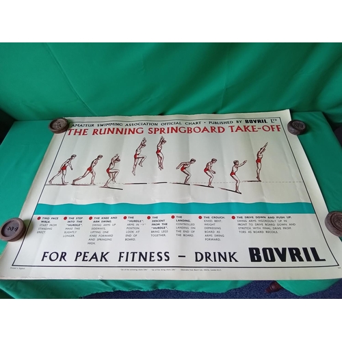 128 - 10 x original Bovril swimming pool advertising posters. Full set