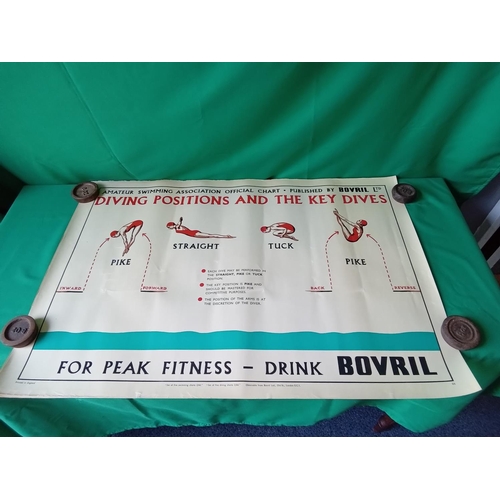 128 - 10 x original Bovril swimming pool advertising posters. Full set