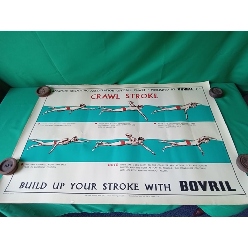 128 - 10 x original Bovril swimming pool advertising posters. Full set