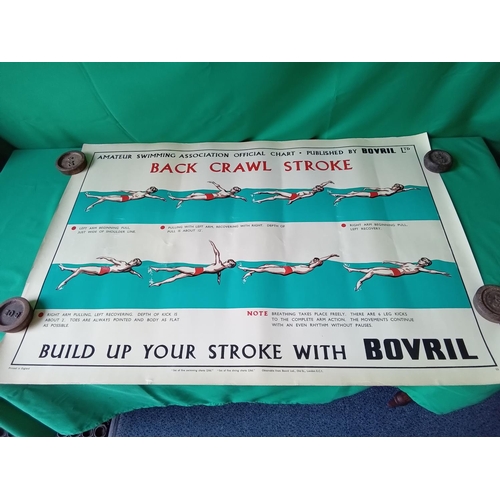 128 - 10 x original Bovril swimming pool advertising posters. Full set