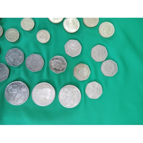 130 - Collection of British coins £5, £2, £1 & 50p's. £61.50 in total