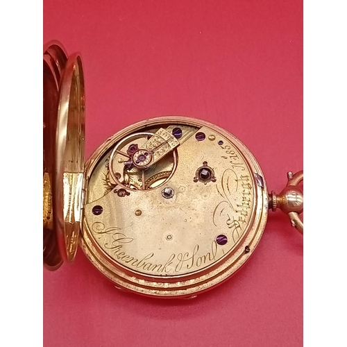 2 - 18ct gold hallmarked mens pocket watch by Greenbank & Son. Marked Sedbergh 185. 95.2 grams