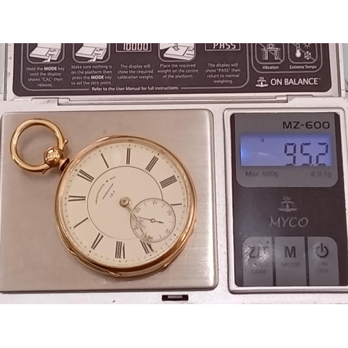 2 - 18ct gold hallmarked mens pocket watch by Greenbank & Son. Marked Sedbergh 185. 95.2 grams