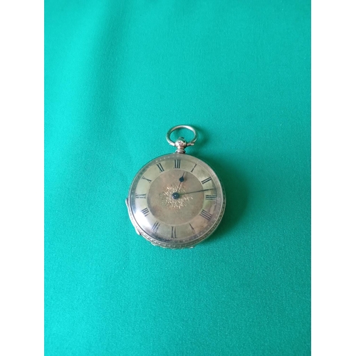 26 - 14ct gold pocket watch with key. 32.7 grams